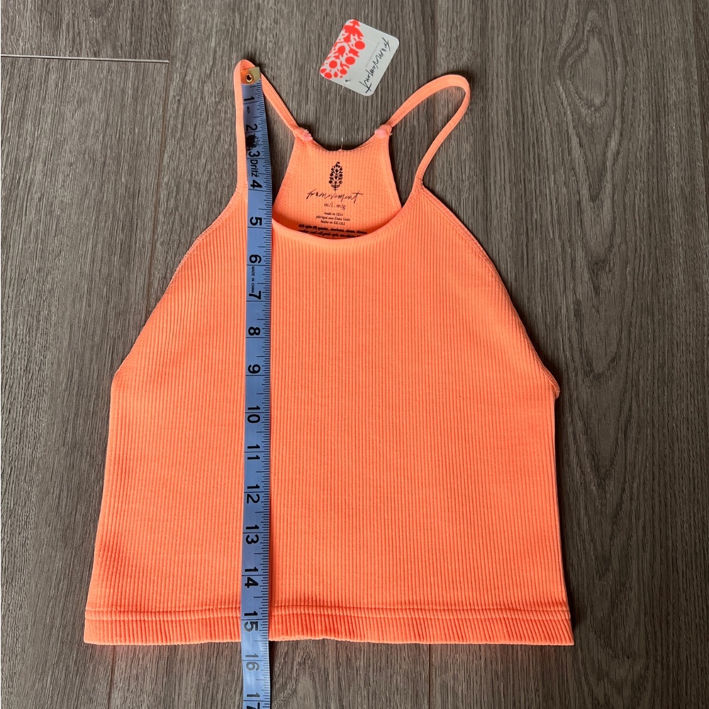 Free People Movement Happiness Runs Crop Tank In Peach Horizon Size M/L - Picture 8 of 14